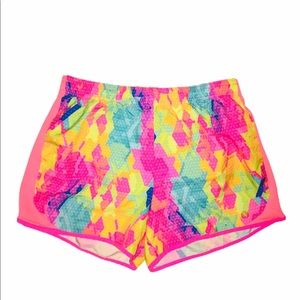 Pink and Yellow Neon Abstract Shorts